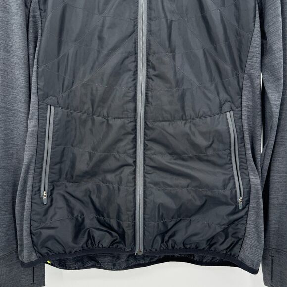 TITLE NINE Gray Black WillPower Lightweight Full Zip Packable Hood Jacket Size L - Picture 4 of 11